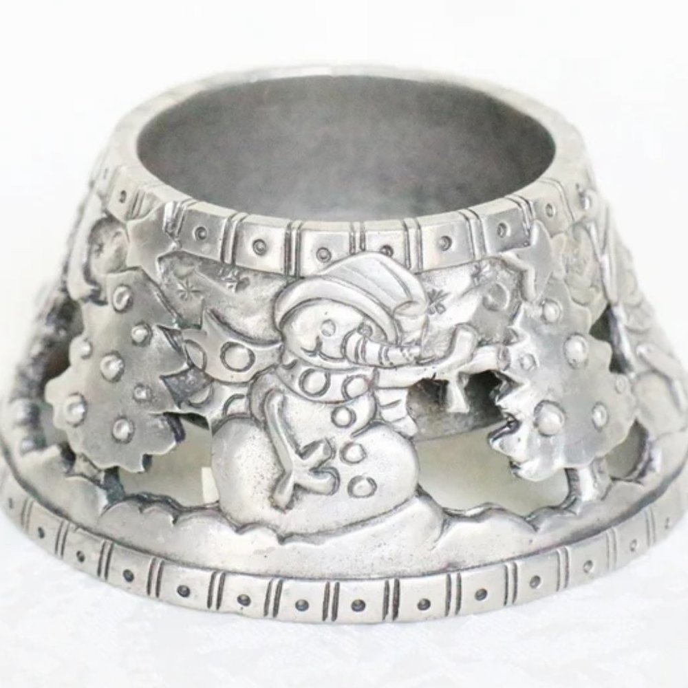 Seagull Pewter Christmas Candle Holder, Votive Candle Christmas Table